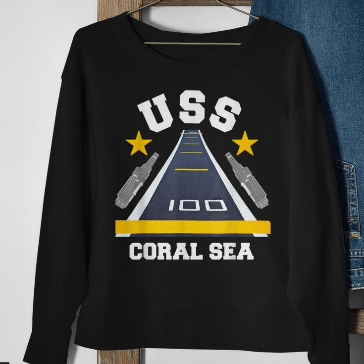 Uss Coral Sea Aircraft Carrier Military Veteran Sweatshirt Gifts for Old Women