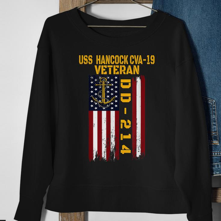 Uss Hancock Cva-19 Aircraft Carrier Veteran Grandpa Fathers Sweatshirt Gifts for Old Women