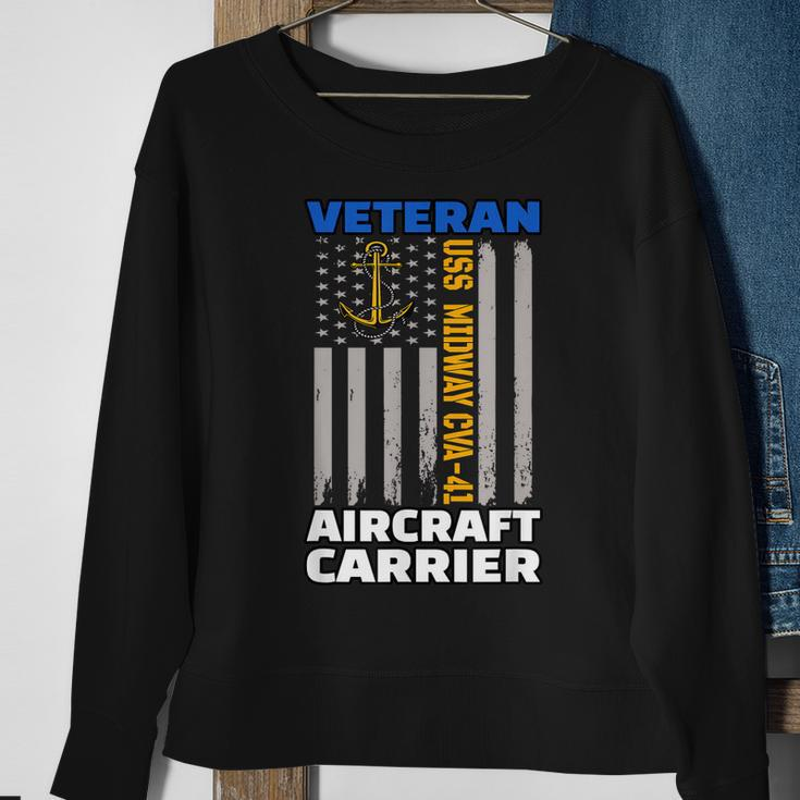 Uss Midway Cva-41 Aircraft Carrier Veterans Day Sailors Sweatshirt Gifts for Old Women