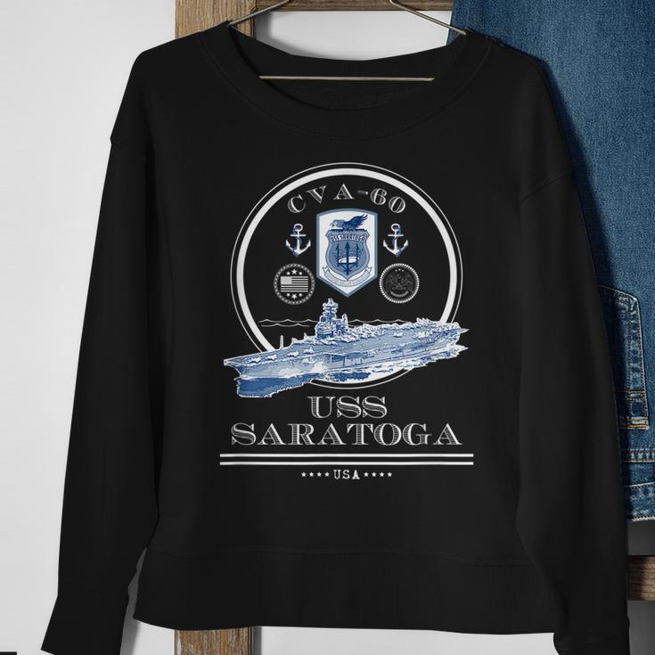 Uss Saratoga Cva-60 Naval Ship Military Aircraft Carrier Sweatshirt Gifts for Old Women