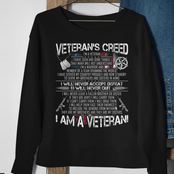 Veteran Creed Proud Veterans Dad Grandpa Men Sweatshirt Gifts for Old Women