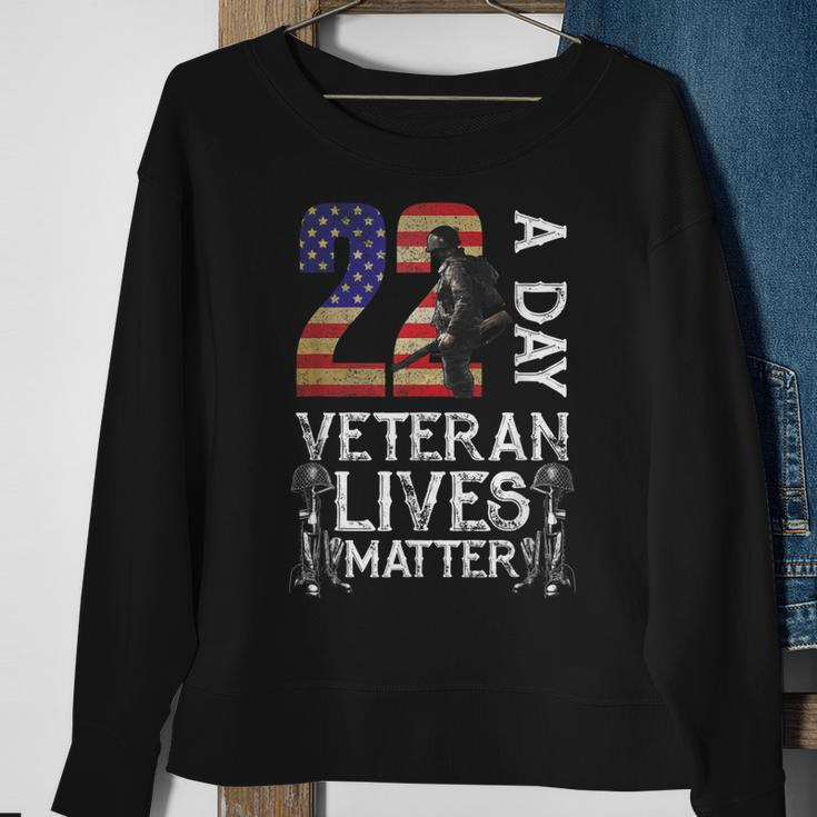 Veteran Matter Suicide Awareness Veteran 22 Day Usa Flag Sweatshirt Gifts for Old Women