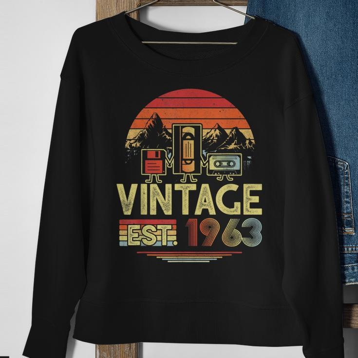 Vintage 1963 Made In 1963 60Th Birthday Gift 60 Year Old V2 Men Women Sweatshirt Graphic Print Unisex Gifts for Old Women