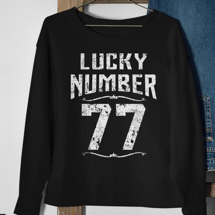 Vintage 77Th Birthday Lucky Number Retro 77 Years Old Sweatshirt Gifts for Old Women