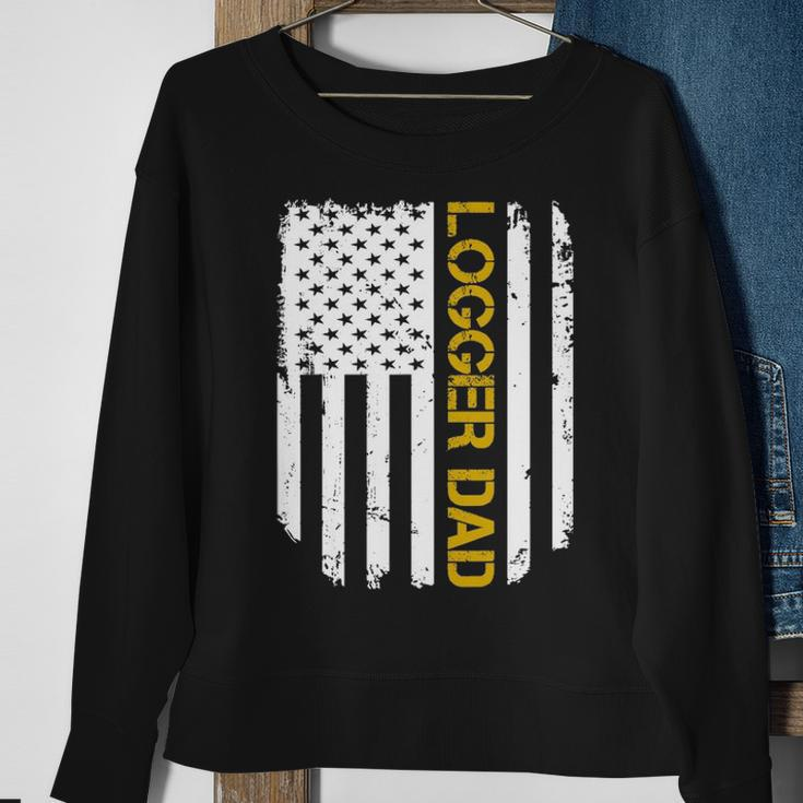Vintage American Flag Proud Logger Dad Sweatshirt Gifts for Old Women