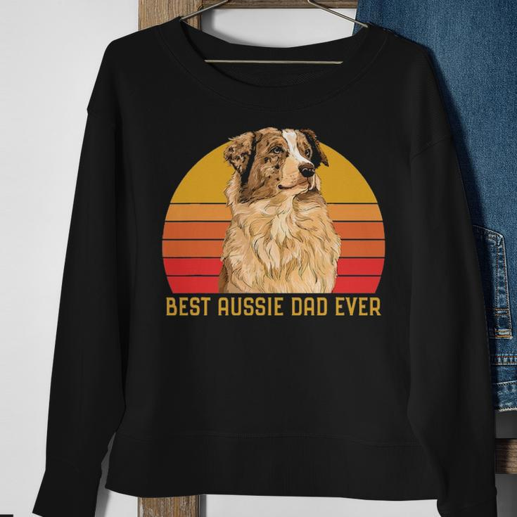Vintage Best Aussie Dad Ever Papa Australian Shepherd Dog V2 Sweatshirt Gifts for Old Women