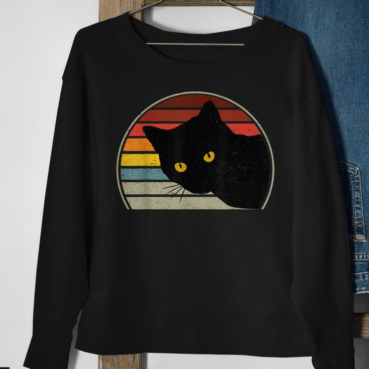 Vintage Cat 80S Retro Style For Cat Lover Cat Mom Cat Dad Sweatshirt Gifts for Old Women