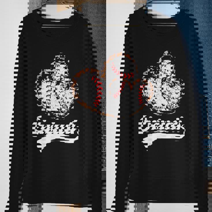 Vintage Cincinnati City Baseball Lover Baseball Fans Sweatshirt Gifts for Old Women