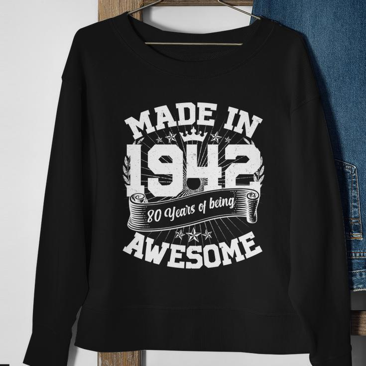 Vintage Crown Made In 1942 80 Years Of Being Awesome 80Th Birthday Sweatshirt Gifts for Old Women