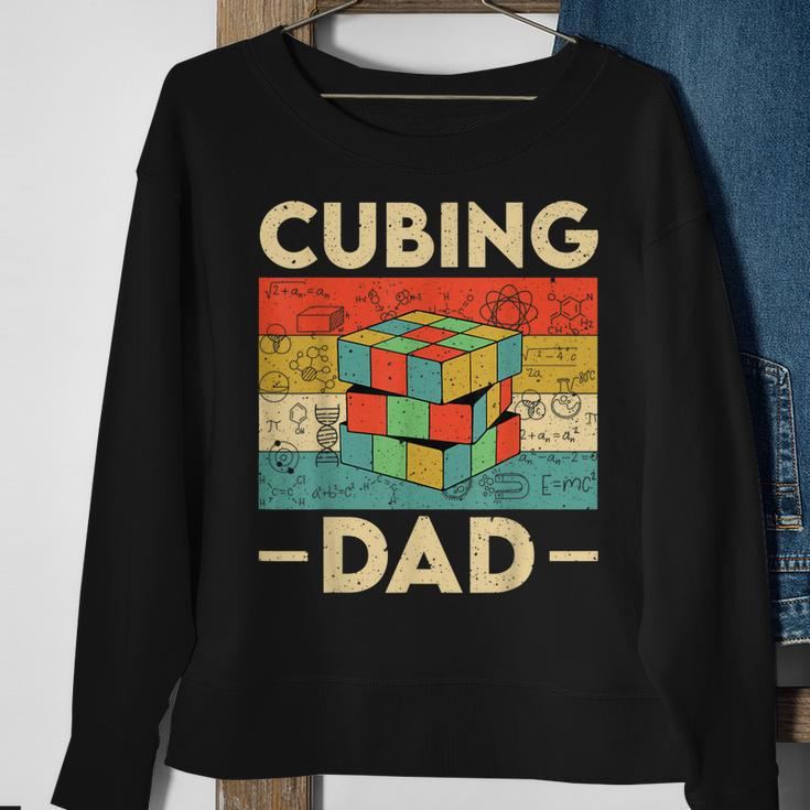 Vintage Cubing Dad Funny Speedcubing Math Lovers Sweatshirt Gifts for Old Women
