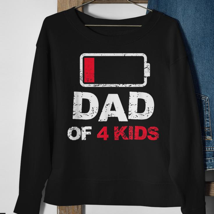 Vintage Dad Dad Of 4 Kids Battery Low Fathers Day Sweatshirt Gifts for Old Women