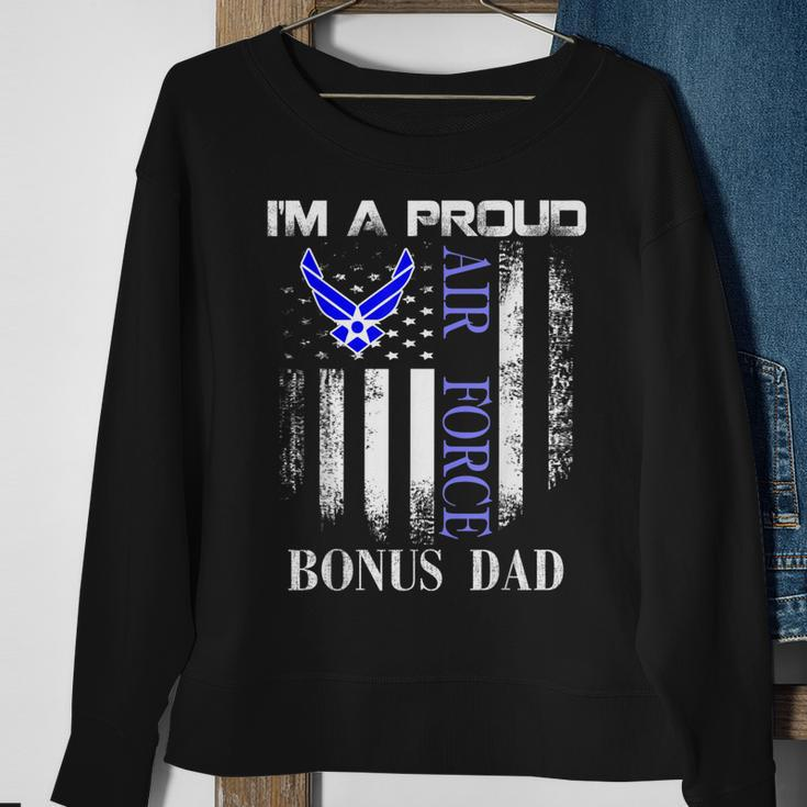 Vintage Im A Proud Air Force Bonus Dad With American Flag Sweatshirt Gifts for Old Women