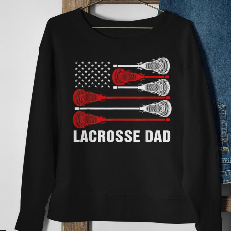 Vintage Lacrosse Dad Lax Dad Usa Flag Patriotic Gift Sweatshirt Gifts for Old Women