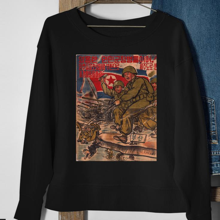 Vintage Poster - North Korean Propaganda Retro Sweatshirt Gifts for Old Women