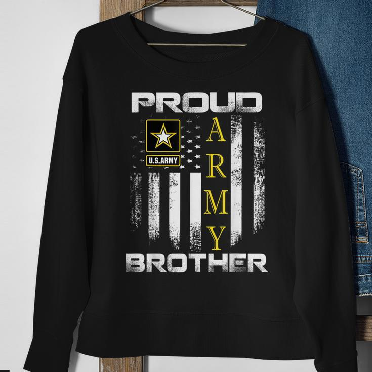 Vintage Proud Army Brother With American Flag Gift Sweatshirt Gifts for Old Women