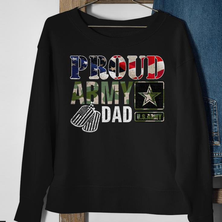 Vintage Proud Army Dad Camo With American Flag Gift Sweatshirt Gifts for Old Women
