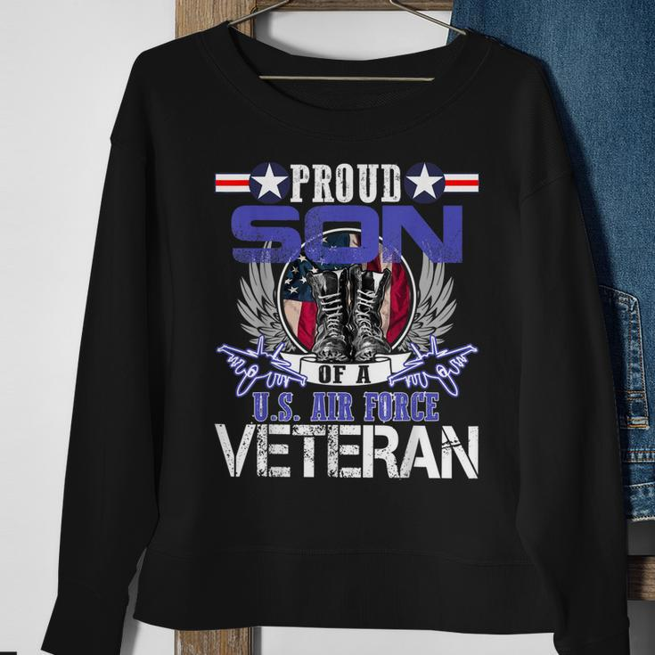 Vintage Proud Son Of A US Air Force Veteran Gift Mom Dad Sweatshirt Gifts for Old Women