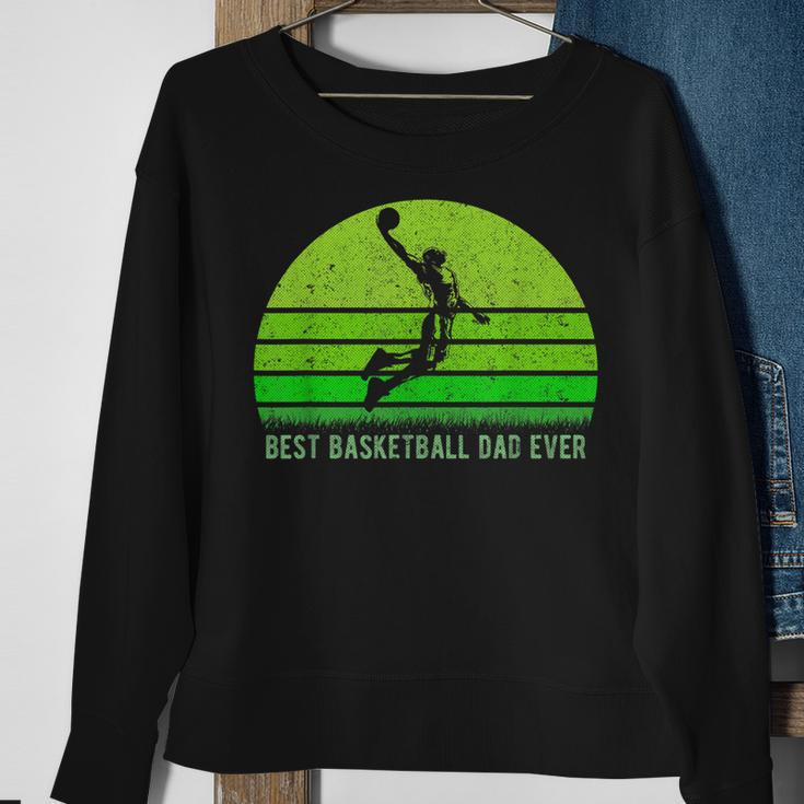 Vintage Retro Best Basketball Dad Ever Funny Fathers Day Gift For Mens Sweatshirt Gifts for Old Women