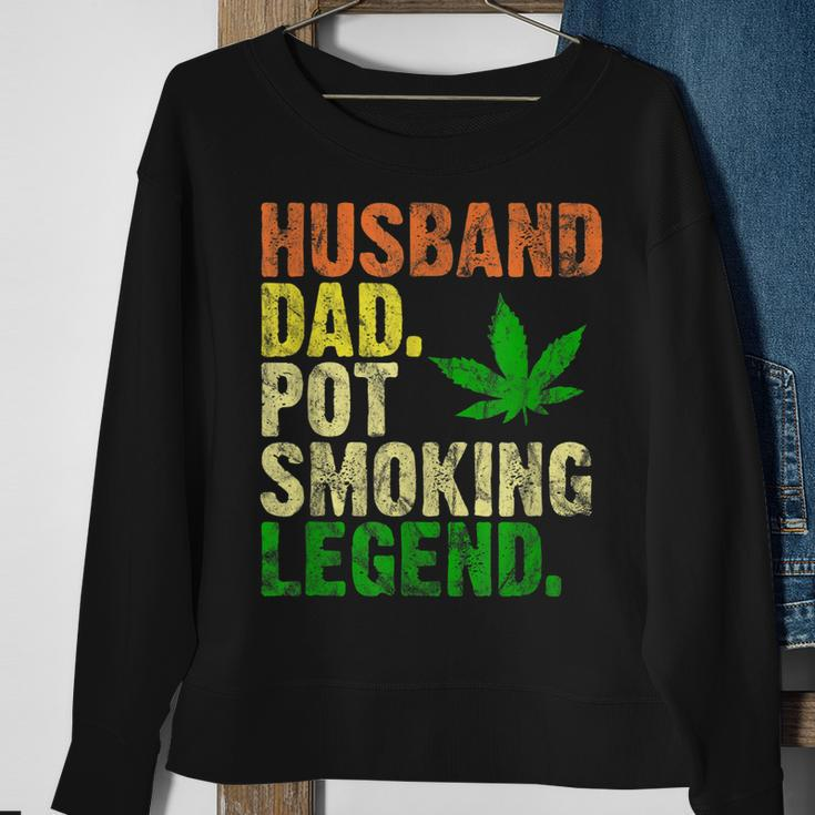 Vintage Retro Husband Dad Pot Smoking Weed Legend Gift Sweatshirt Gifts for Old Women