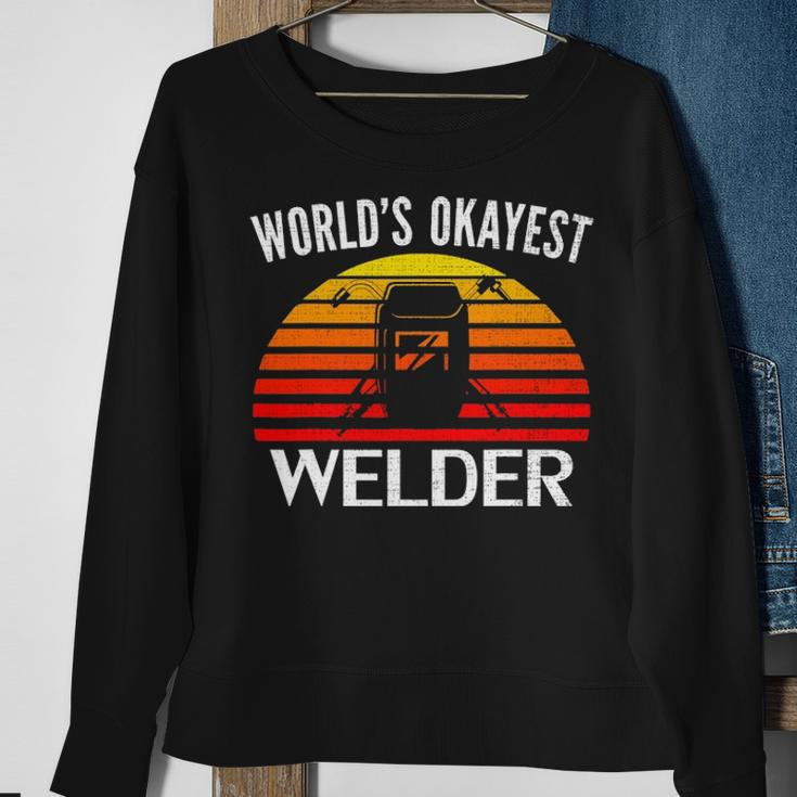 Vintage Retro Worlds Okayest Welder Funny Welding Cool Gift Sweatshirt Gifts for Old Women