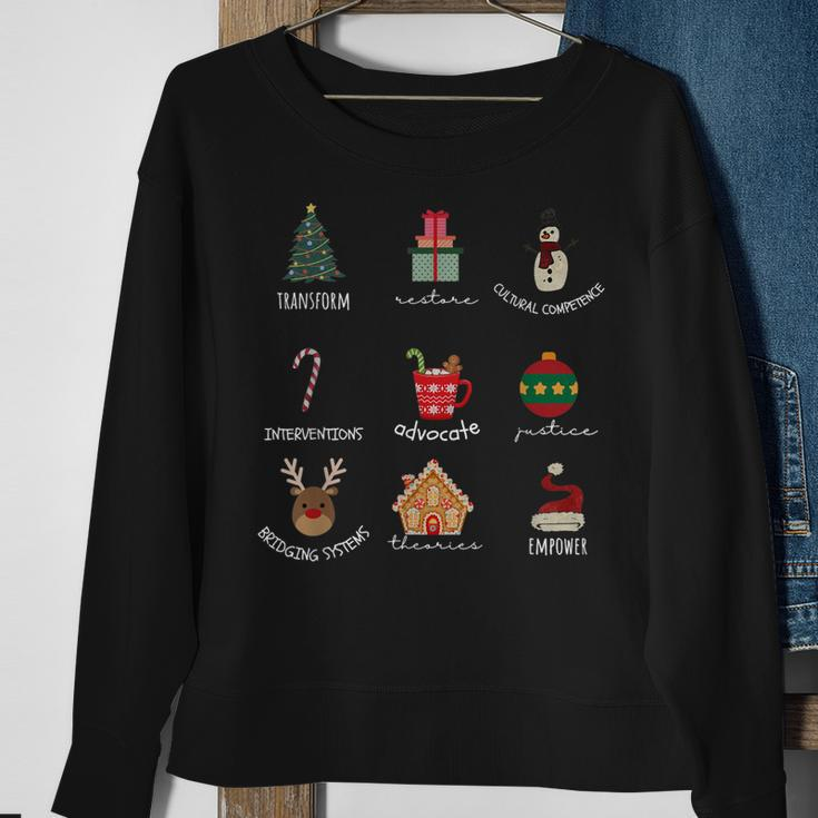 Vintage Retro Xmas Little Things Christmas Social Worker Sweatshirt Gifts for Old Women
