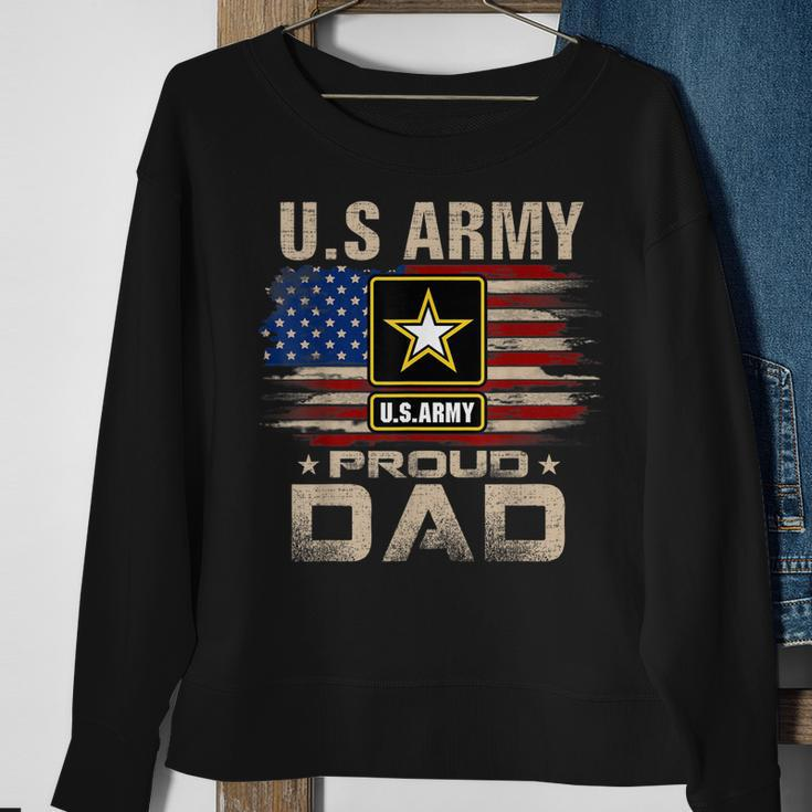 Vintage US Army Proud Dad With American Flag Sweatshirt Gifts for Old Women