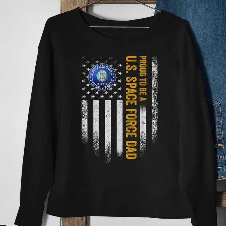 Vintage Usa American Flag Proud To Be A Us Space Force Dad Sweatshirt Gifts for Old Women