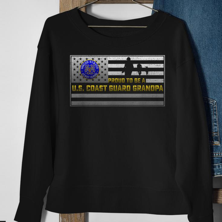 Vintage Usa Flag Proud To Be A Us Coast Guard Grandpa Sweatshirt Gifts for Old Women
