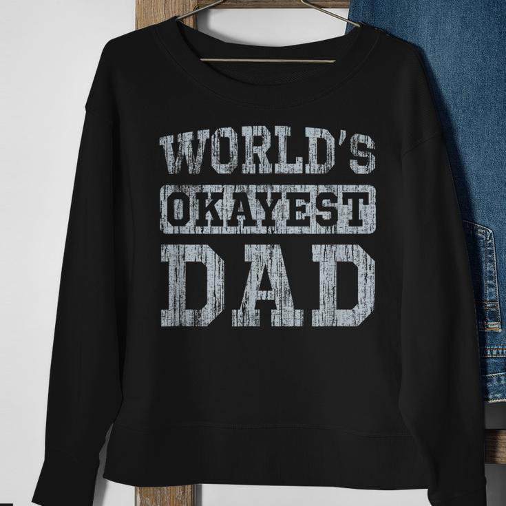 Vintage Worlds Okayest Dad Sweatshirt Gifts for Old Women