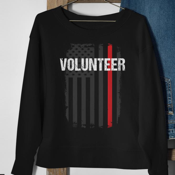 Volunr Fire Fighter Thin Red Line Flag Family Sweatshirt Gifts for Old Women