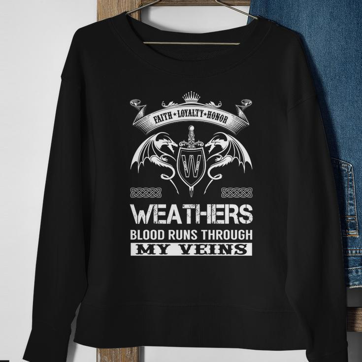 Weathers Blood Runs Through My Veins V2 Sweatshirt Gifts for Old Women