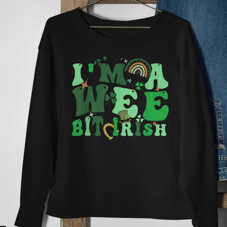 Wee Bit Irish St Patricks Day Lucky Clover Shamrock Sweatshirt Gifts for Old Women