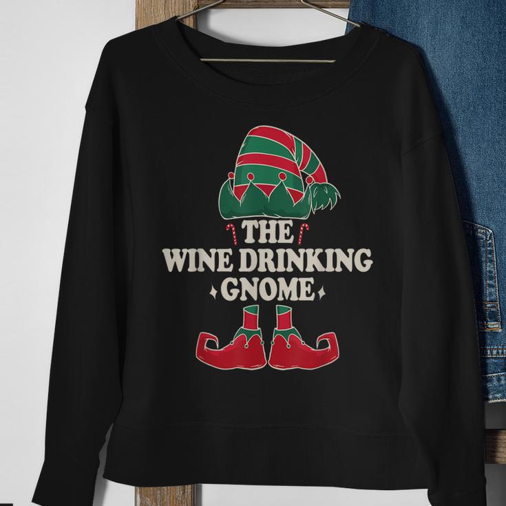 Weintrinkender Gnom Herren Sweatshirt, Lustiges Motiv für Weinliebhaber Geschenke für alte Frauen