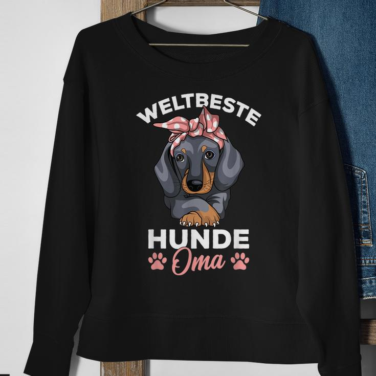 Weltbeste Hunde Oma Dackel Liebhaber Frauchen Sweatshirt Geschenke für alte Frauen