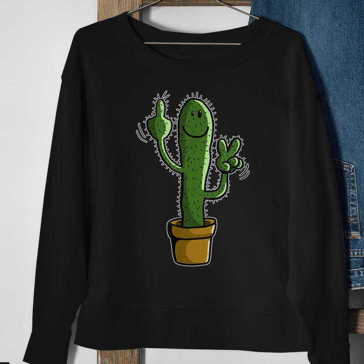Witziges Stinkefinger Kaktus I Humor Sweatshirt Geschenke für alte Frauen