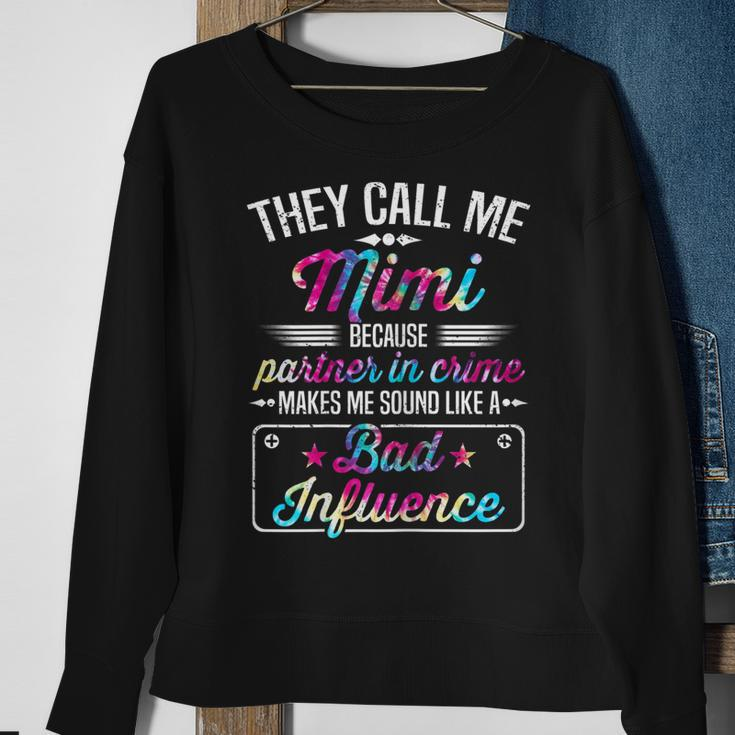 Womens They Call Me Mimi Because Partner In Crime Tie Dye Men Women Sweatshirt Graphic Print Unisex Gifts for Old Women