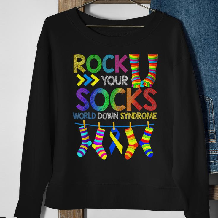 World Down Syndrome Awareness Day Rock Your Socks Sweatshirt Gifts for Old Women