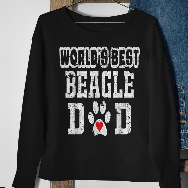 Worlds Best Beagle Dad Dog Lover Distressed Sweatshirt Gifts for Old Women
