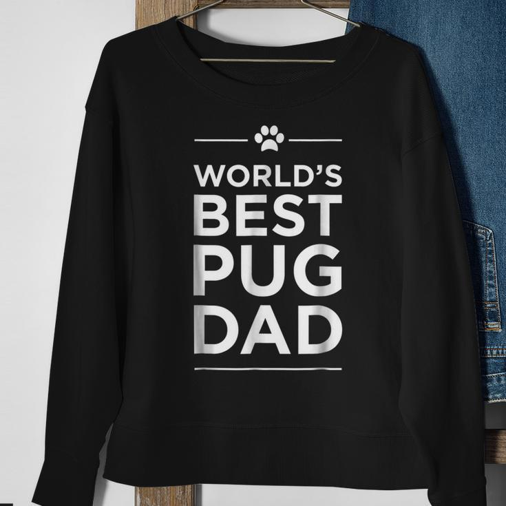 Worlds Best Pug Dad Love Pets Animal Family Paw Sweatshirt Gifts for Old Women