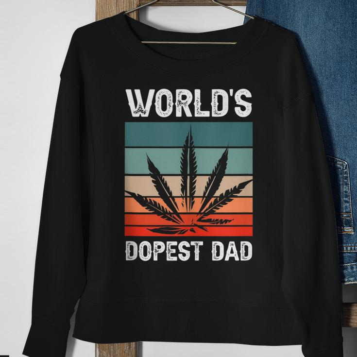 Worlds Dopest Dad Marijuana Cannabis Weed Vintage Sweatshirt Gifts for Old Women