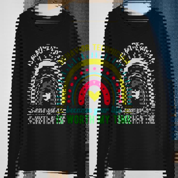 Worth My Time Behavior Technician Behavior Tech Sweatshirt Gifts for Old Women
