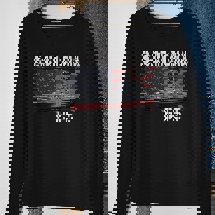 Ww2 American Battleship Uss North Carolina Bb-55 Warships Sweatshirt Gifts for Old Women