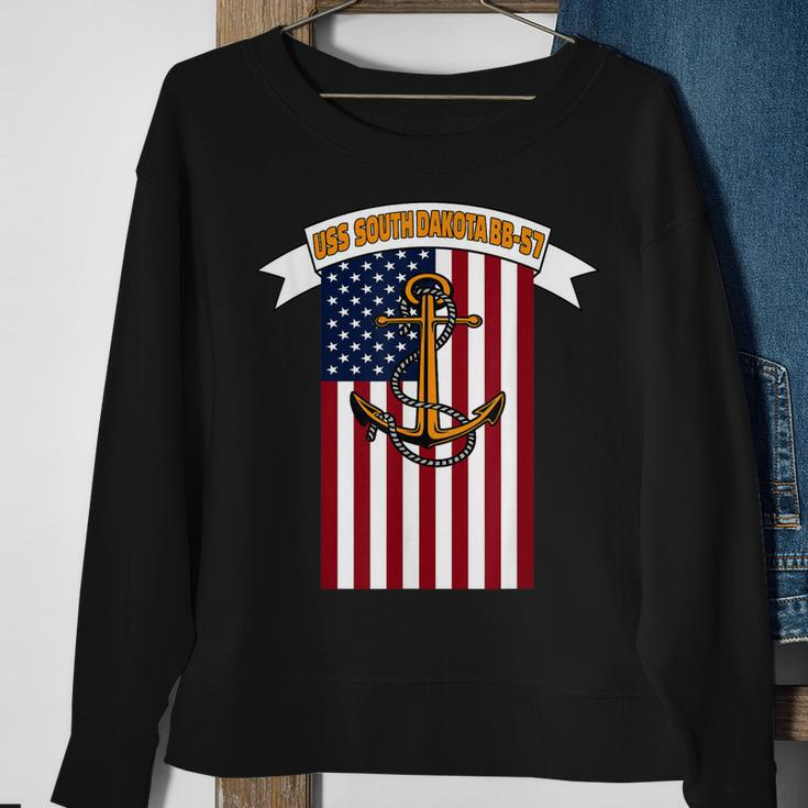 Ww2 Battleship Uss South Dakota Bb-57 Warship Veteran Dad Sweatshirt Gifts for Old Women