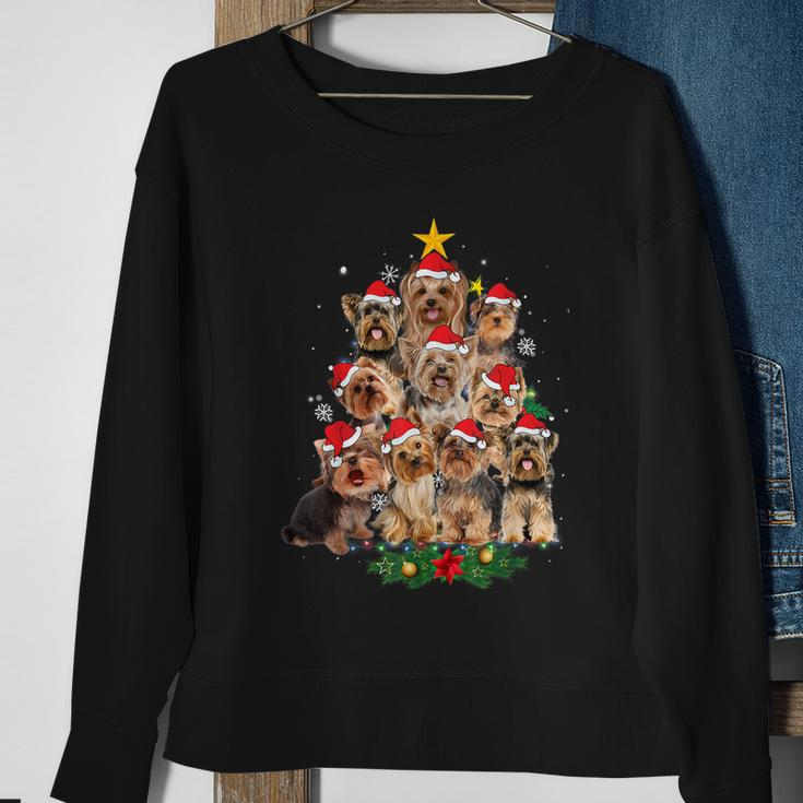 Yorkie Christmas Tree Funny Xmas Gifts For Yorkie Dog Lover Tshirt Sweatshirt Gifts for Old Women