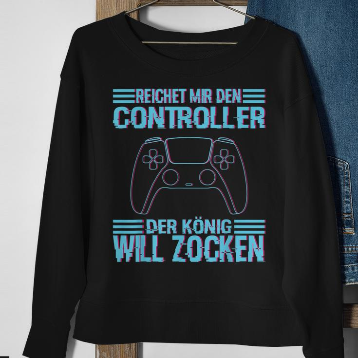 Zocken Reichet Mir Den Controller König Ps5 Konsole Gamer V3 Sweatshirt Geschenke für alte Frauen