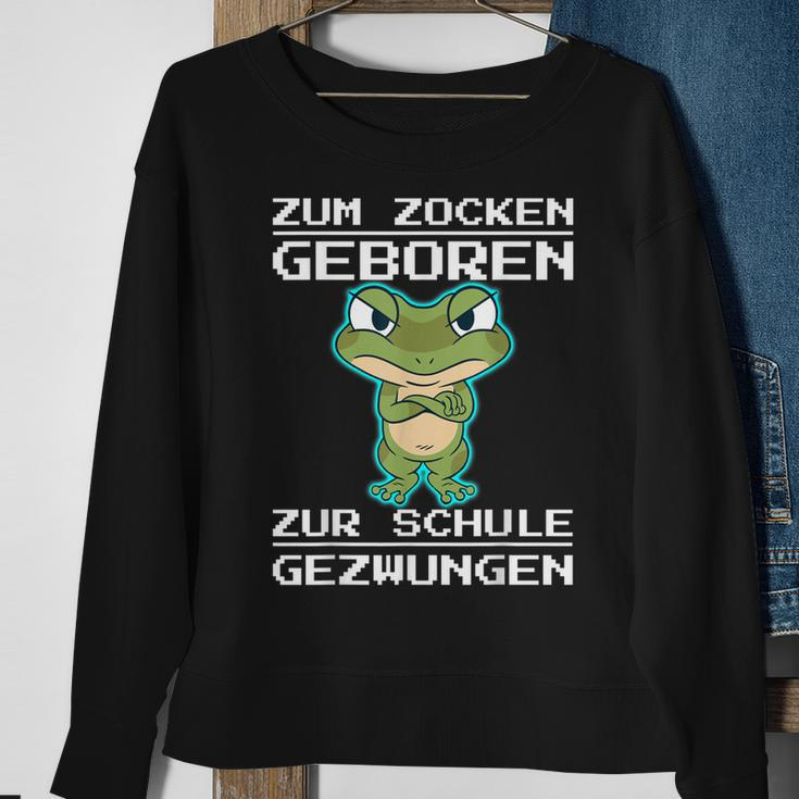 Zum Zocken Geboren Zur Schule Gezwungen Konsole Ps5 Gaming Sweatshirt Geschenke für alte Frauen