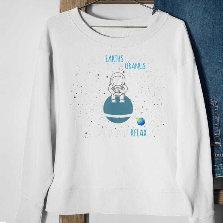 63 Earths Can Fit Inside Uranus | Funny Planet Gift Sweatshirt Gifts for Old Women