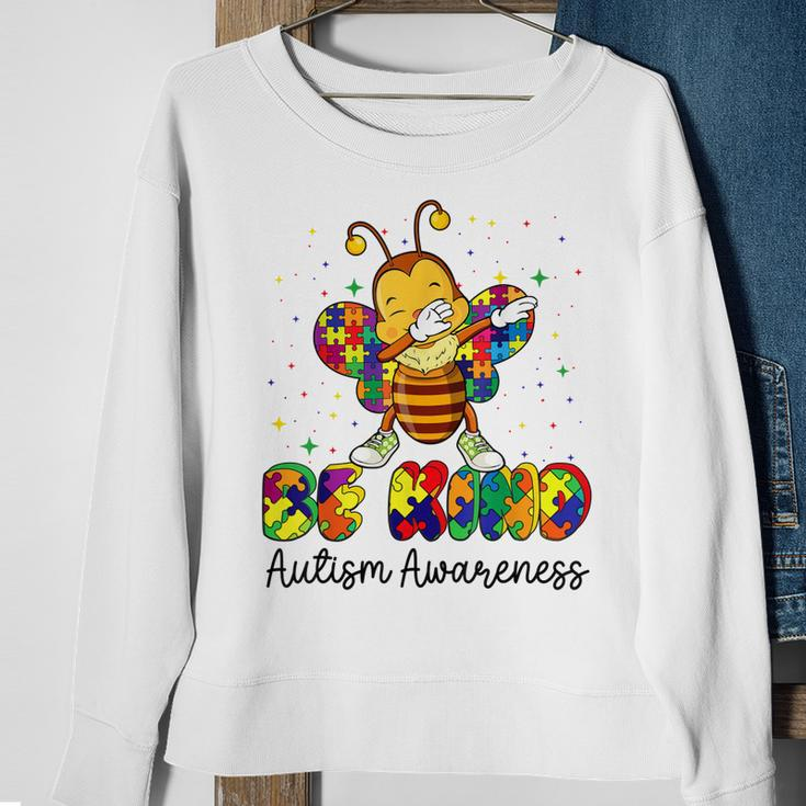 Be Kind Autism Awareness Puzzle Bee Dabbing Support Kids Sweatshirt Gifts for Old Women