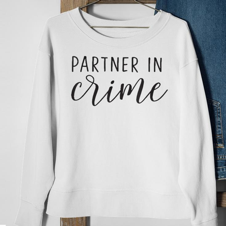 Best Friend Partner In Crime Men Women Sweatshirt Graphic Print Unisex Gifts for Old Women