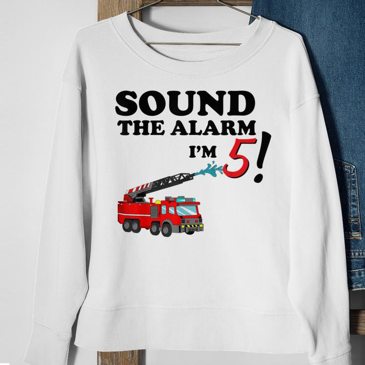 Birthday 5 Year Old Fire Fighter Truck | 5Th Bday Sweatshirt Gifts for Old Women